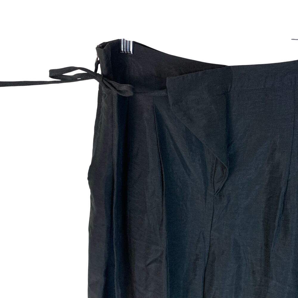 Cider Black Linen Blend Wide Leg Pants XL High Rise Flowy - Picture 3 of 8